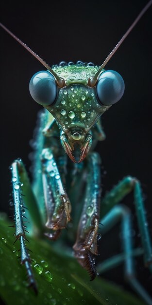 mantis realista en la naturaleza