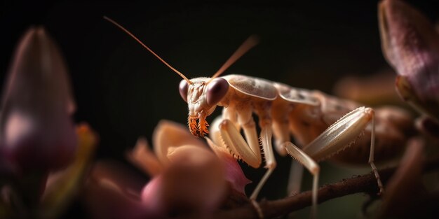 mantis realista en la naturaleza