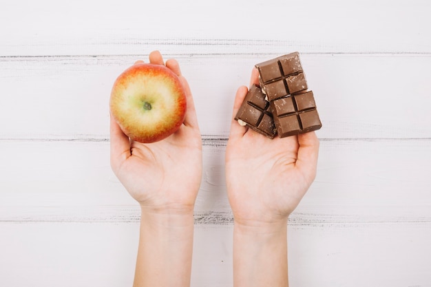 Manzana y chocolate