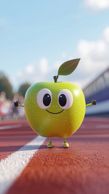 Manzana de dibujos animados en 3D