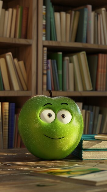 Manzana de dibujos animados en 3D