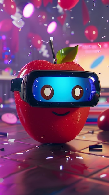 Manzana de dibujos animados en 3D