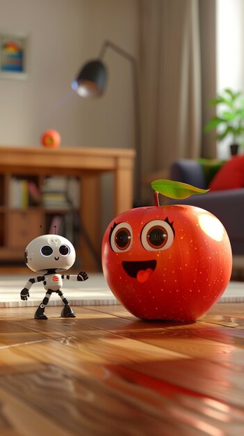 Manzana de dibujos animados en 3D