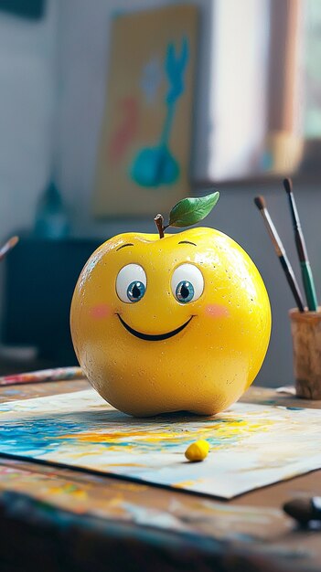 Manzana de dibujos animados en 3D