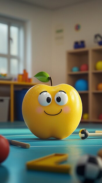 Manzana de dibujos animados en 3D