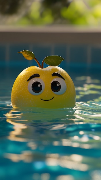 Manzana de dibujos animados en 3D