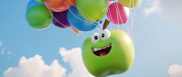Manzana de dibujos animados en 3D