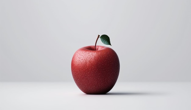 Manzana madura fresca sobre fondo blanco cerrar IA generativa