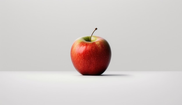 Manzana orgánica fresca y jugosa sobre fondo blanco IA generativa