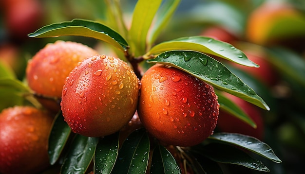 Manzana orgánica refrescante, símbolo de alimentación saludable en la naturaleza generada por inteligencia artificial