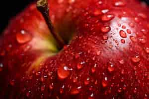 Foto gratuita manzana roja fresca con gotas de agua