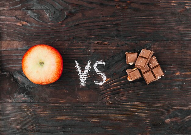 Manzana vs chocolate