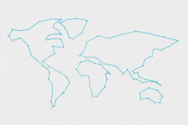 Mapa del mundo, comunicación global y concepto de negocio internacional