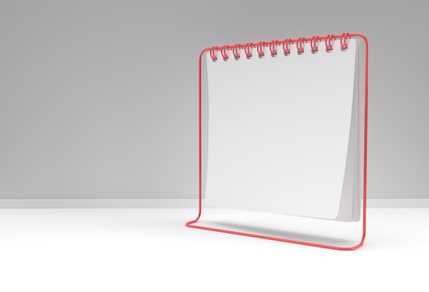 Maqueta de cuaderno de renderizado 3D con espacio en blanco limpio para diseño y publicidad, vista en perspectiva de ilustración 3d.