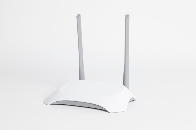 Foto gratuito maqueta de enrutador inalámbrico dispositivo de red 5g