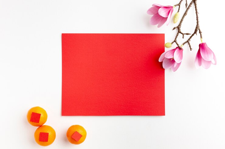 Foto gratuito maqueta de tarjeta y mandarinas nuevo año chino