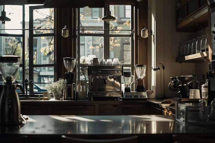Foto gratuito la máquina de café haciendo una taza perfecta de café