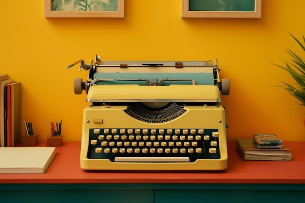 Máquina de escribir retro en la mesa