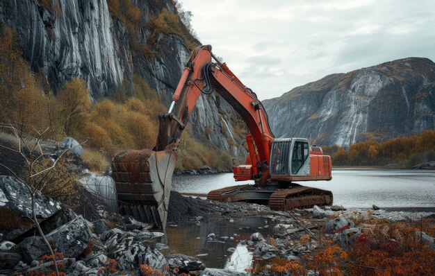 Maquinaria pesada utilizada en la industria de la construcción y la ingeniería