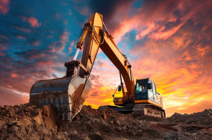 Foto gratuito maquinaria pesada utilizada en la industria de la construcción y la ingeniería