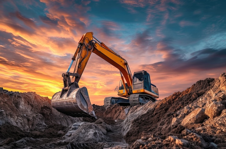 Foto gratuito maquinaria pesada utilizada en la industria de la construcción y la ingeniería