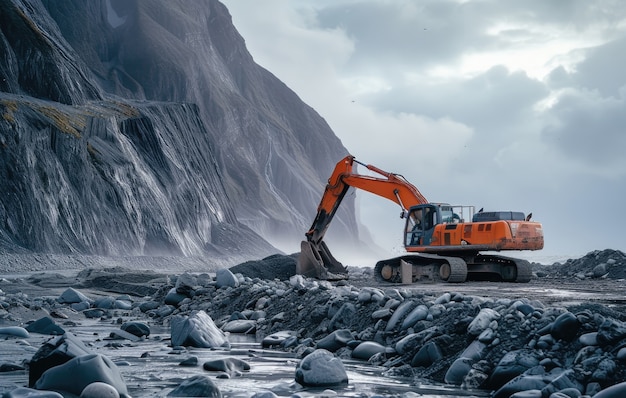 Foto gratuita maquinaria pesada utilizada en la industria de la construcción y la ingeniería