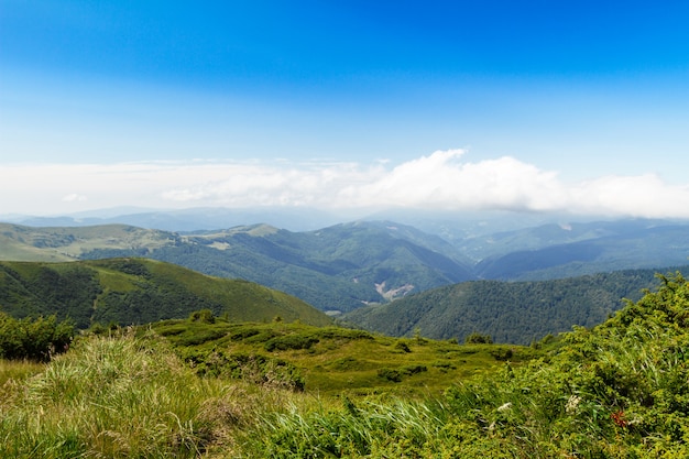 Maravilloso paisaje de montañas de los Cárpatos ucranianos.