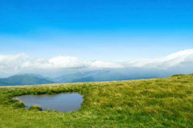 Maravilloso paisaje de montañas de los Cárpatos ucranianos.