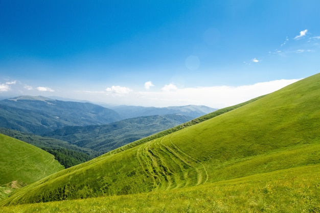 Maravilloso paisaje de montañas de los Cárpatos ucranianos.