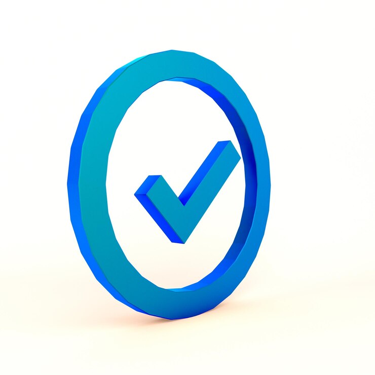 Foto gratuito marca de verificación círculo lado izquierdo en fondo blanco