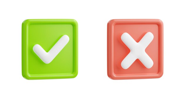 Marcas de verificación con garrapata y signo cruzado