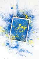 Foto gratuita marco en azul y amarillo brillante colores secos