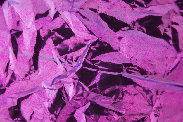 Marco completo de papel rosa envuelto arrugado