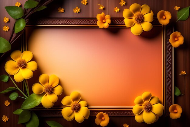 Un marco con flores amarillas