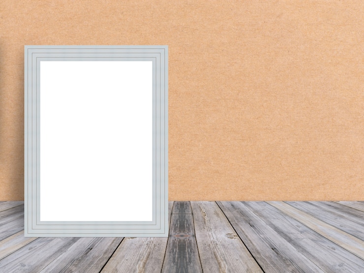 Foto gratuito marco de madera blanco en blanco