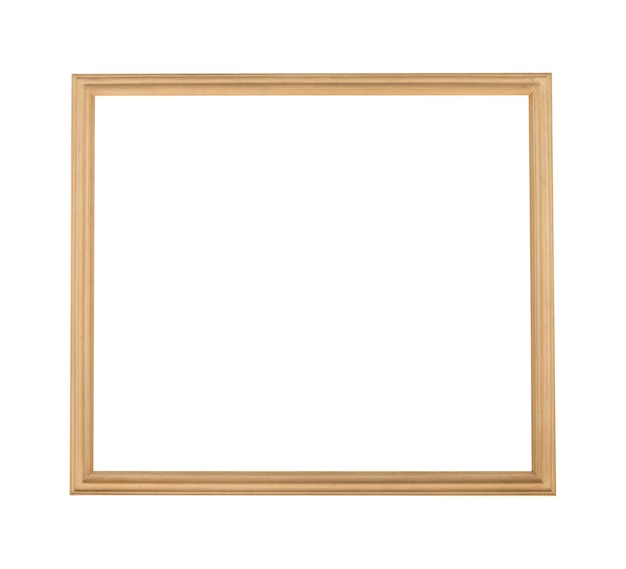 Marco de madera cuadrado para pintar o imagen aislado sobre un fondo blanco.