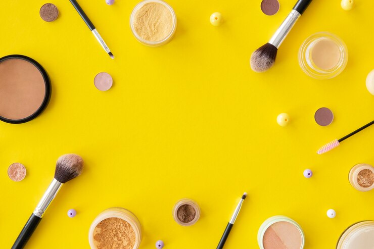 Foto gratuito marco de maquillaje cosmético