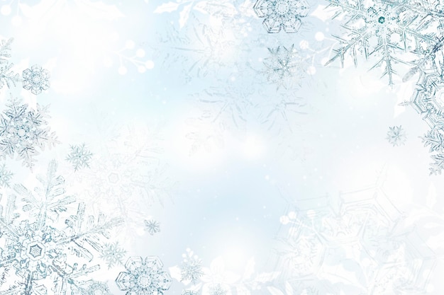 Foto gratuita marco navideño de copo de nieve de saludos de temporada, remezcla de fotografía de wilson bentley