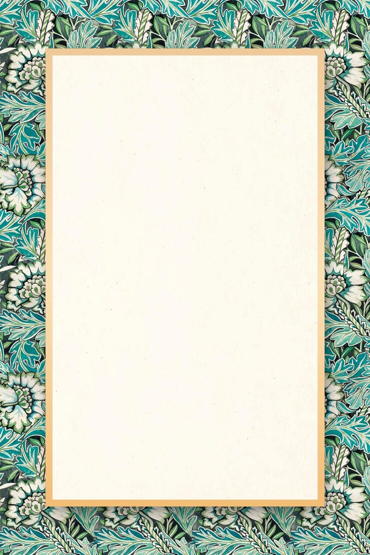 Foto gratuito marco ornamental vintage vector borde floral estilo william morris