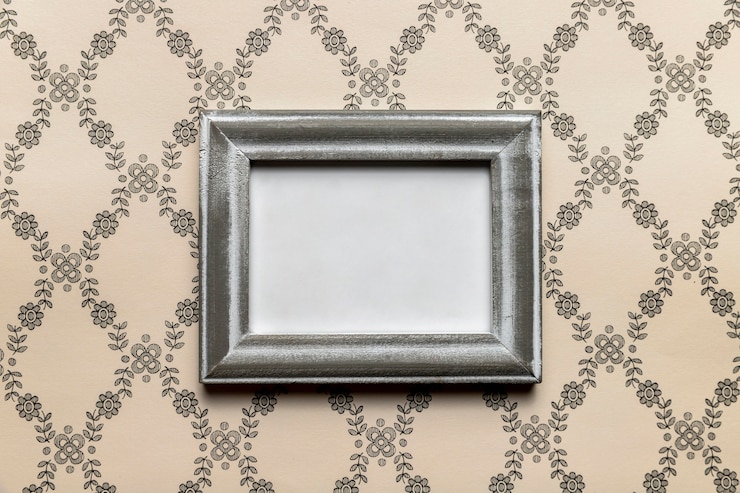 Foto gratuito marco retro simplista con fondo de patrón
