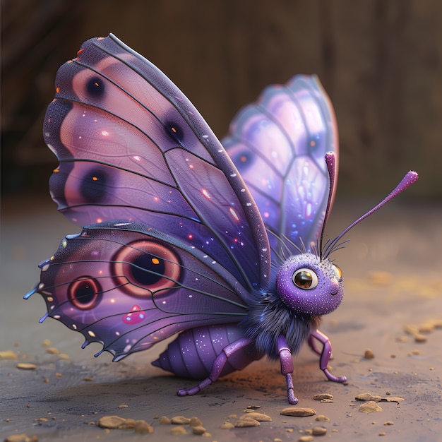 Foto gratuita mariposa animada en 3d