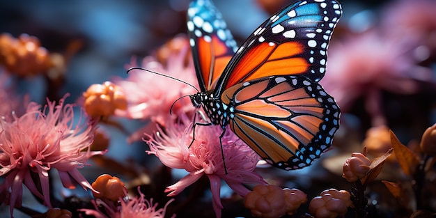 Foto gratuita mariposa en flor