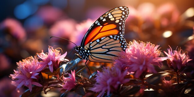 Mariposa en flor