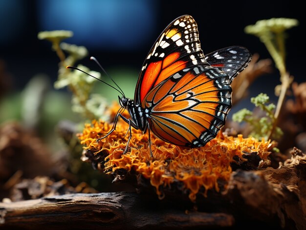 Mariposa en flor