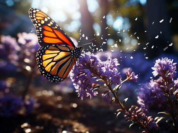 Mariposa en flor