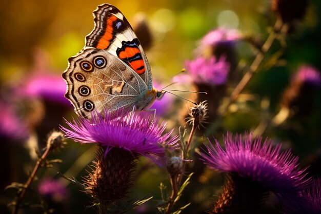 Foto gratuita mariposa en flor