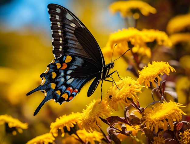 Foto gratuita mariposa en flor