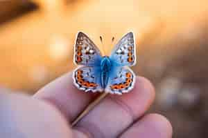 Foto gratuita mariposa en la mano