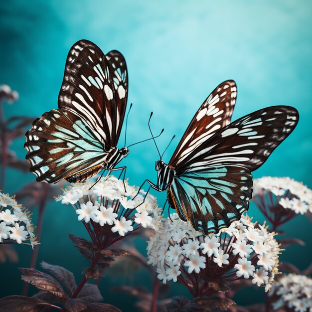 Foto gratuita las mariposas en flor