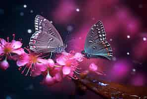 Foto gratuita las mariposas en flor